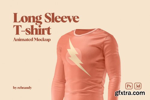 CreativeMarket - Long Sleeve T-shirt Animated Mockup 6040925