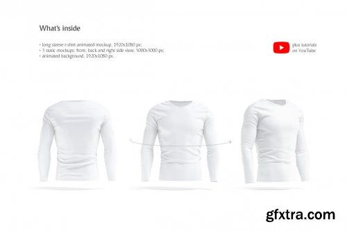 CreativeMarket - Long Sleeve T-shirt Animated Mockup 6040925