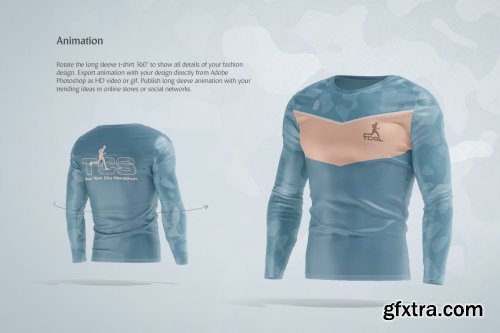 CreativeMarket - Long Sleeve T-shirt Animated Mockup 6040925