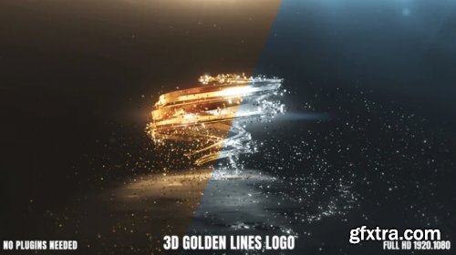 3D Golden Lines Logo 453921