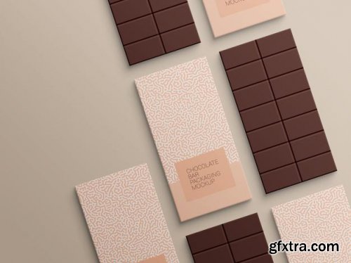 Chocolate bar wrapping paper packaging mockup
