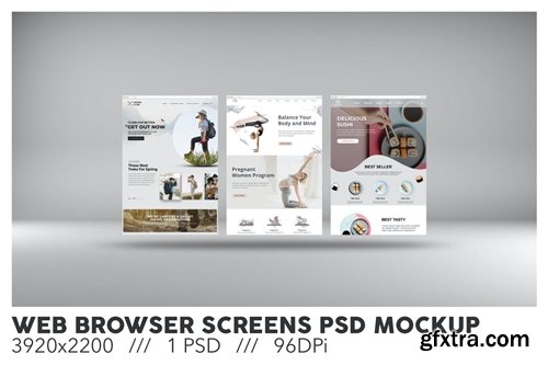 Web Browser Screens PSD Mockup