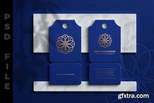 Blue Luxury Hangtag Mockup