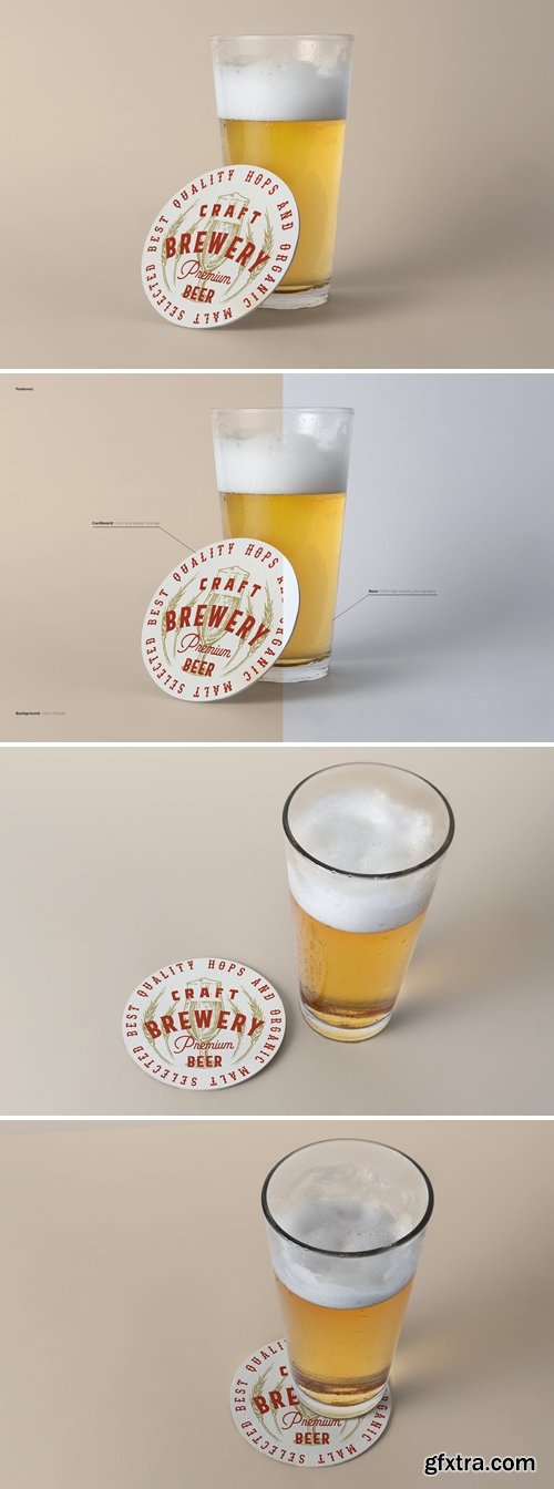 Beer Glass Coaster Mockup