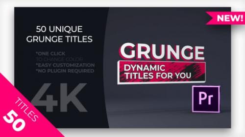 Videohive - 50 Grunge Titles MOGRT