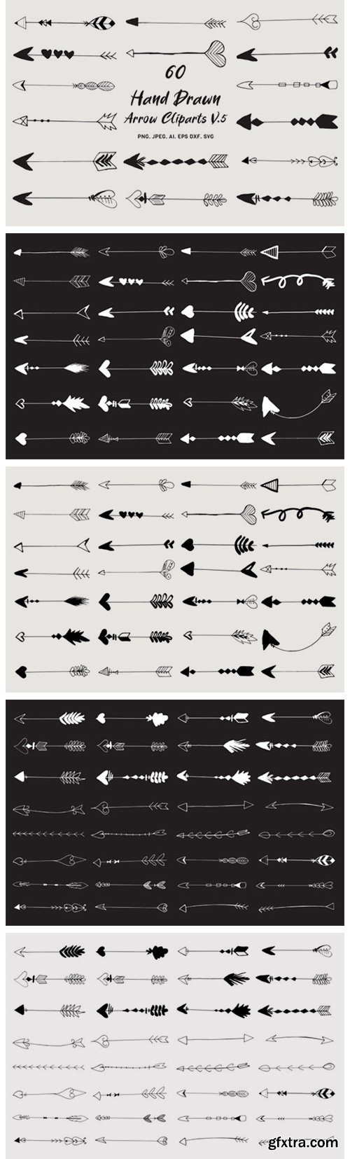 Hand Drawn Arrows Cliparts Ver. 5 4241227