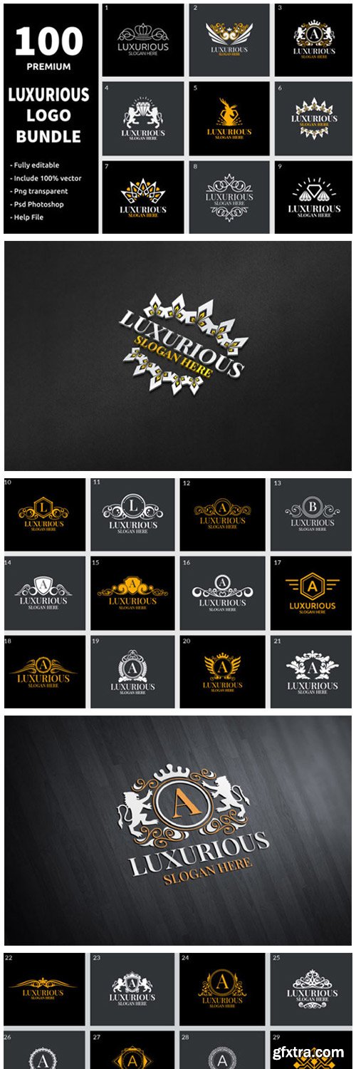 100 Luxurious Logo Bundle 7212231