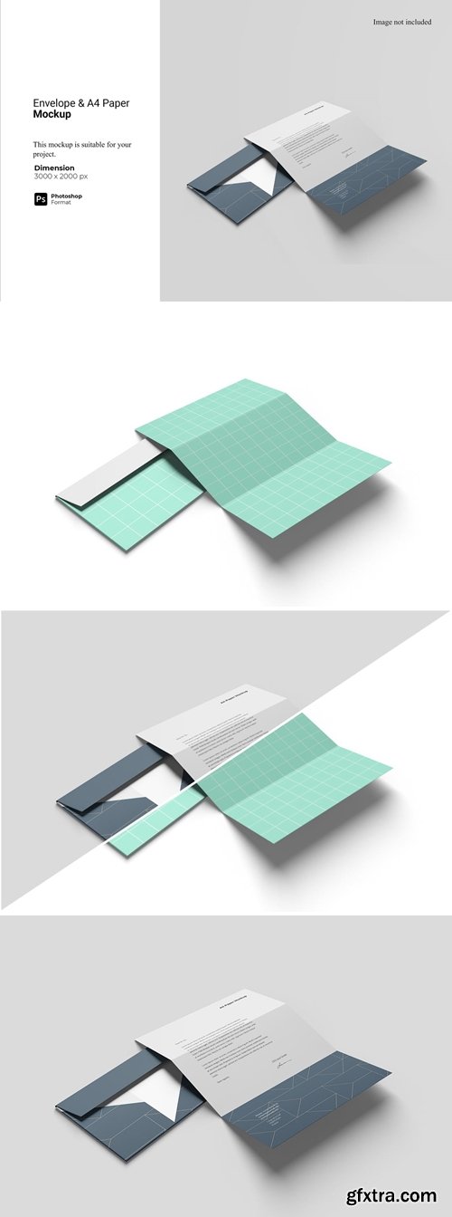 Envelope and A4 Paper Mockup