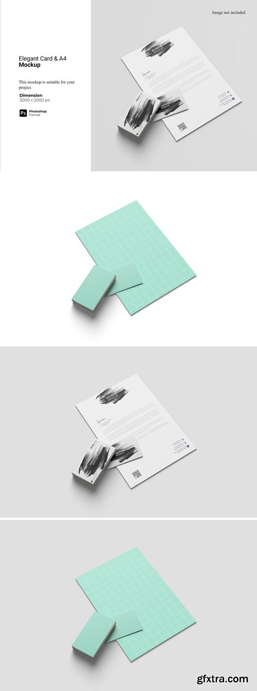 Elegant Card and A4 Paper Mockup