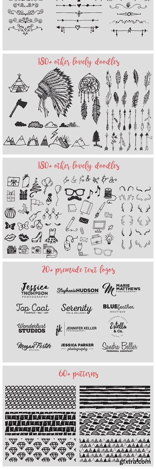 The Pretty Feakin' Big Hand-drawn Logo Kit 258834