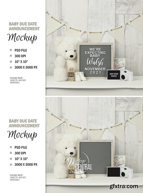 Pregnancy Announcement Letterboard Mockup Template