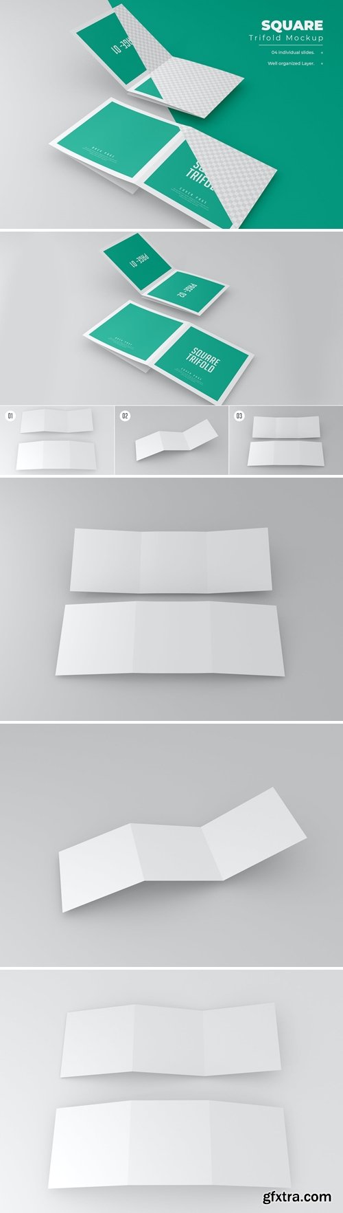 Square Trifold Brochure Mockup - Vol 05