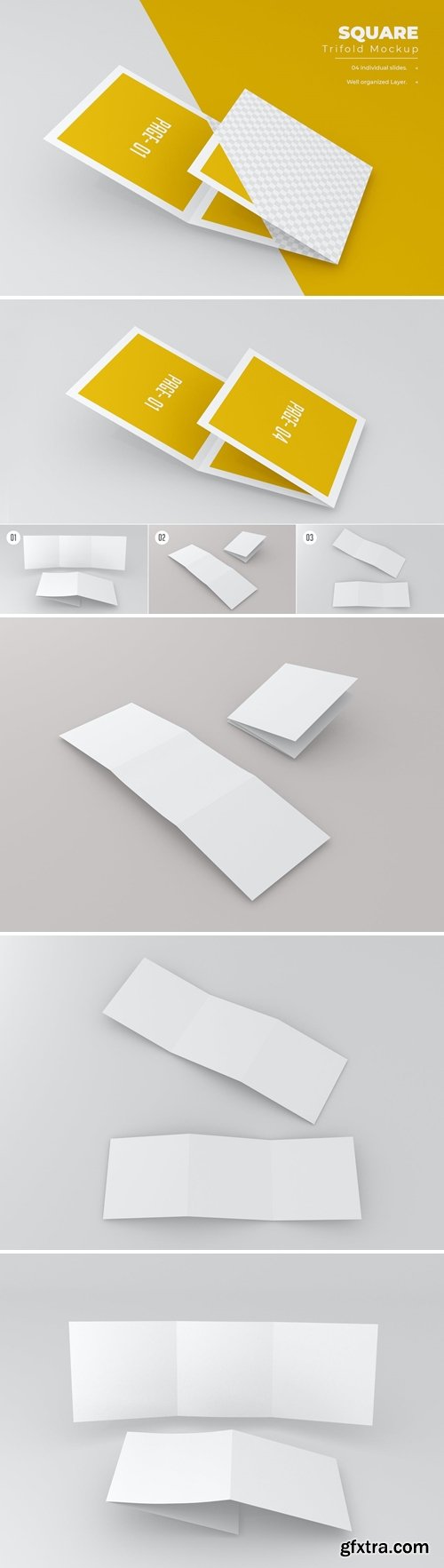 Square Trifold Brochure Mockup - Vol 04