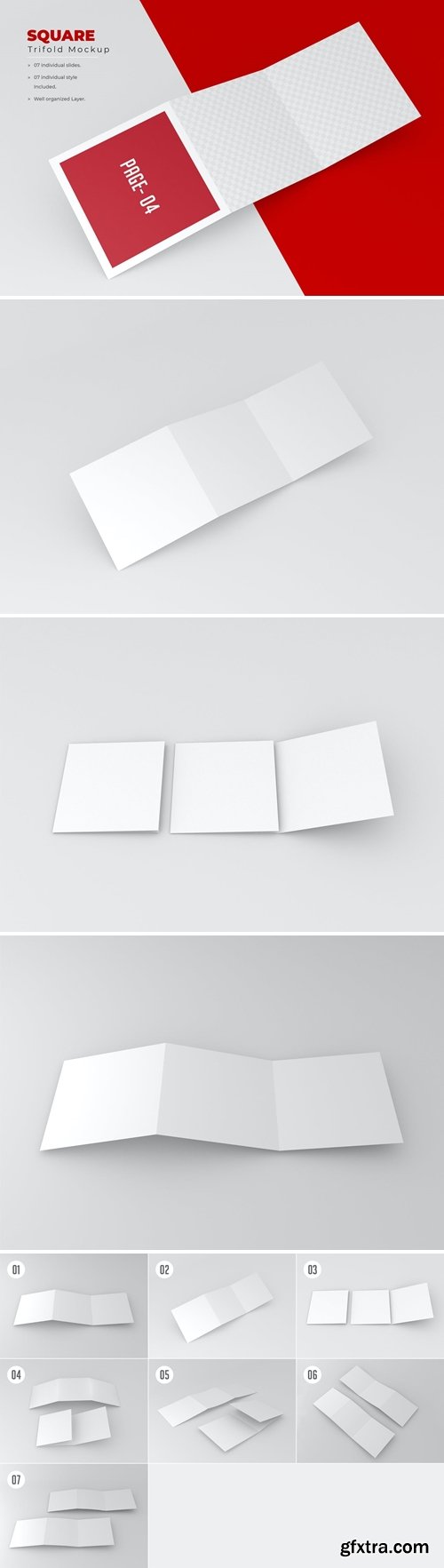 Square Trifold Brochure Mockup - Vol 01