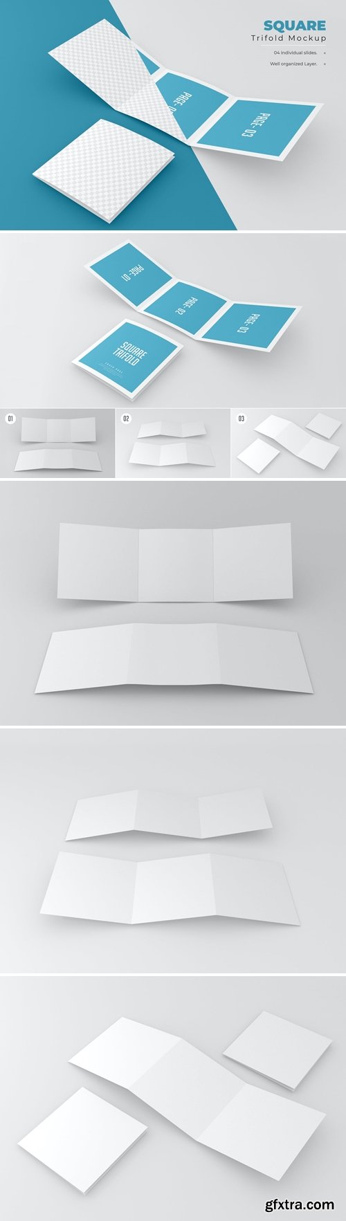 Square Trifold Brochure Mockup - Vol 03