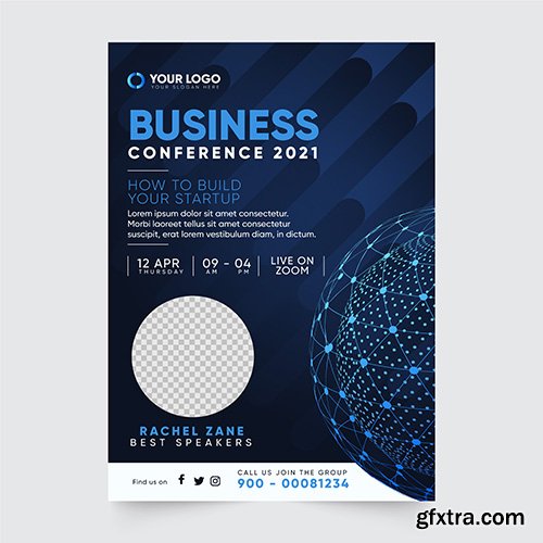 Business conference flyer print template 