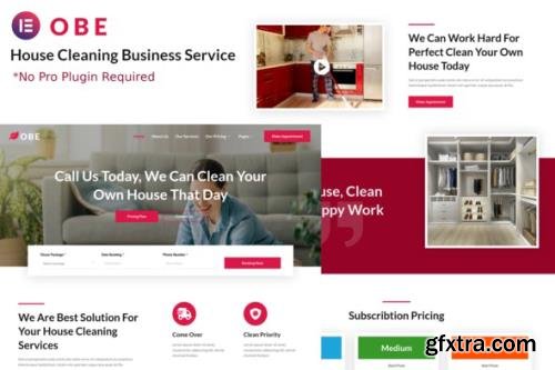 ThemeForest - Obe v1.0.0 - House Cleaning Business Elementor Template Kits - 31886976