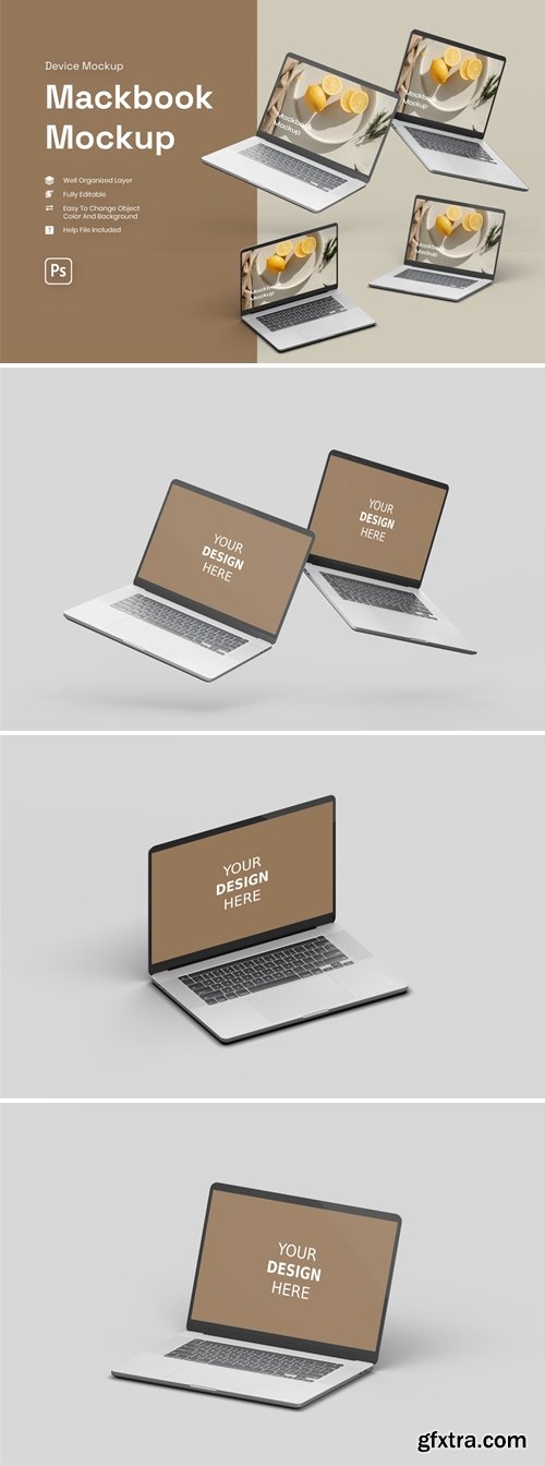 3D macbook mockup