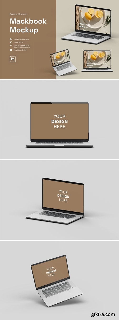 3D macbook mockup