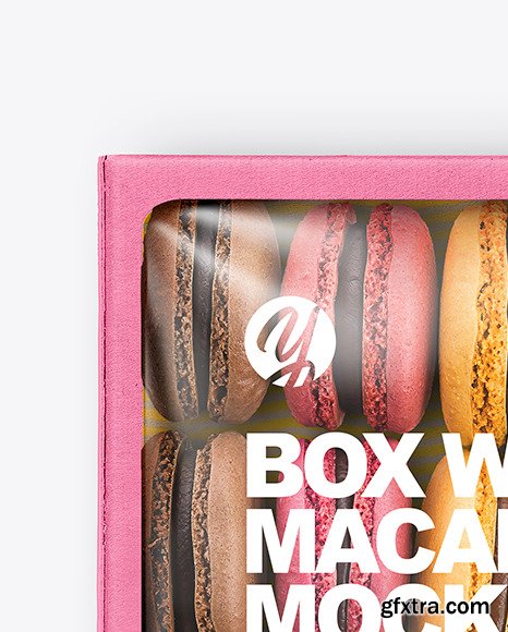 Paper Box With Macarons Mockup 79873