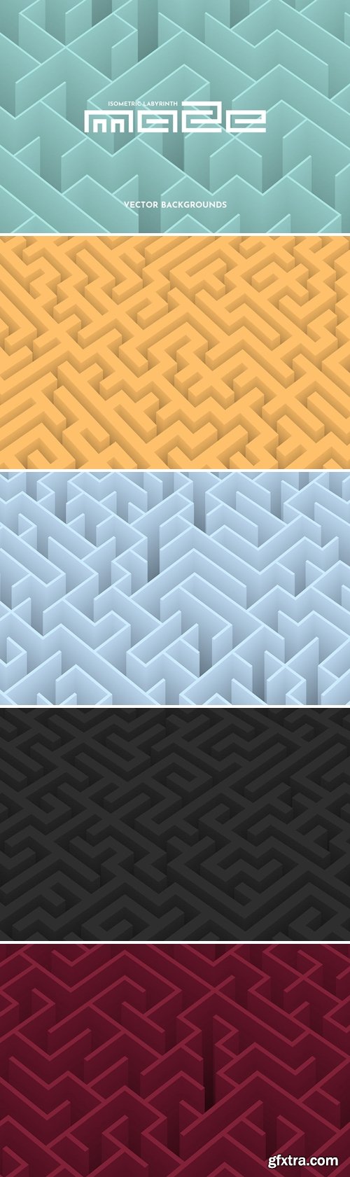 Isometric Maze Vector Backgrounds