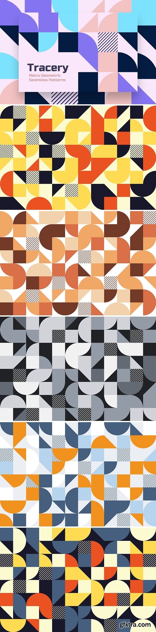 Geometric Tracery Seamless Patterns