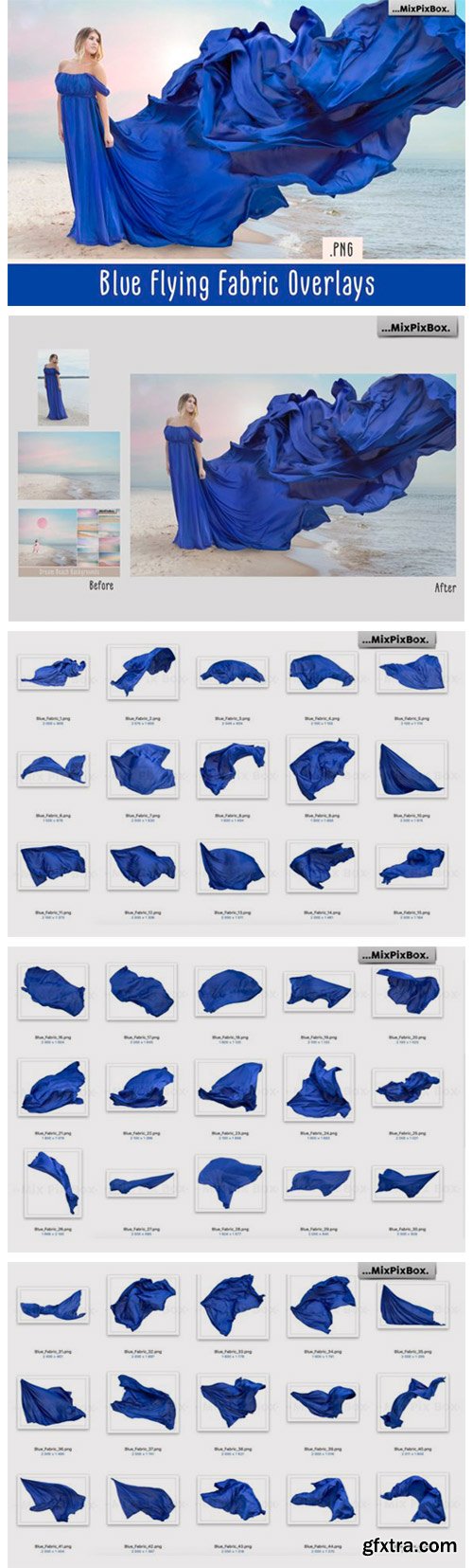 Blue Flying Fabric Overlays 4235920