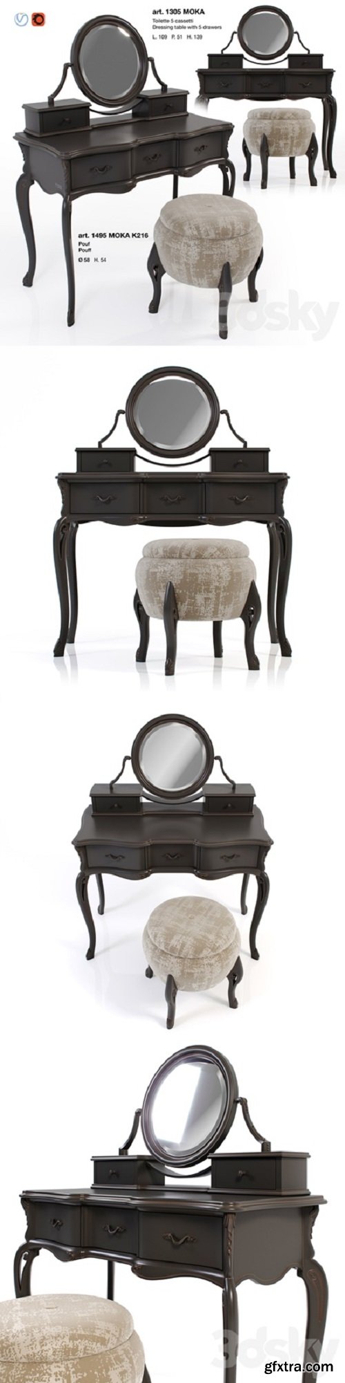 Giorgiocasa – Valpolicella – dressing table + pouf