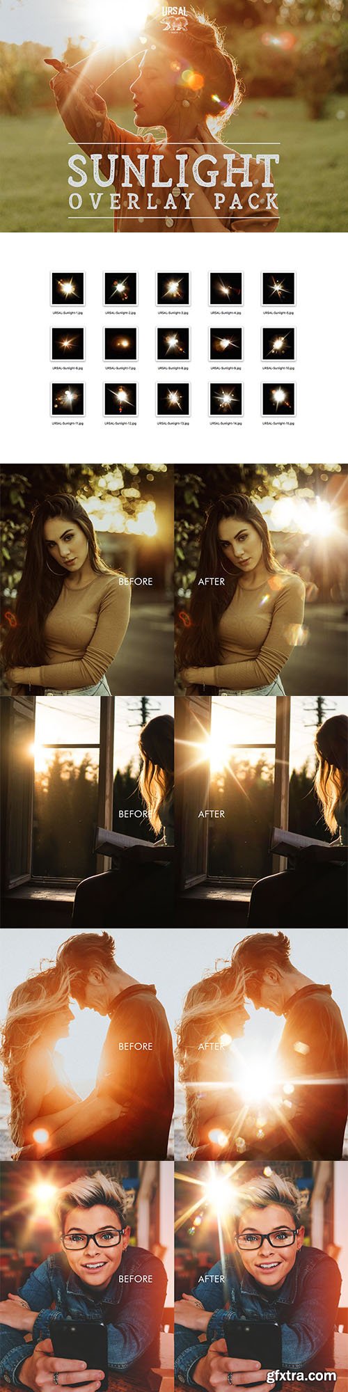 CreativeMarket - Sunlight Flare Overlay Pack 5908037