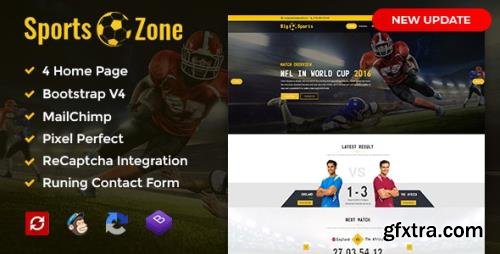 ThemeForest - SportsZone v1.0 - Sports Club, New & Game Magazine Mobile Responsive Bootstrap HTML Template (Update: 10 April 20) - 19574170