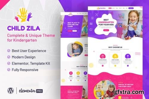 ThemeForest - ChildZilla v1.0.0 - Kindergarten Childcare Elementor Template Kit - 31798019