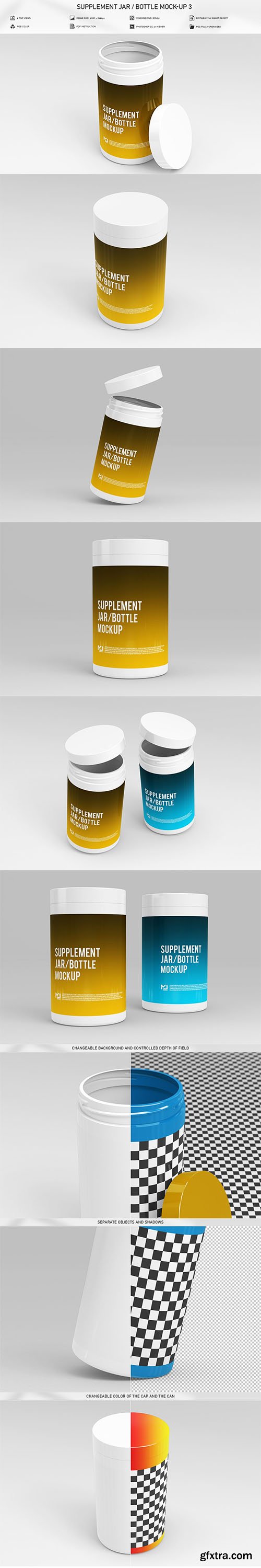 CreativeMarket - Supplement Jar / Bottle Mock-Up 3 5906977