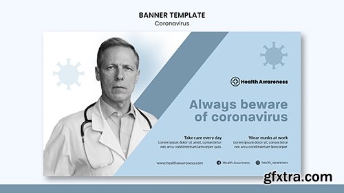 Psd banner template for coronavirus pandemic