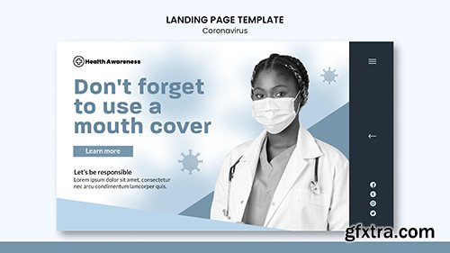 Landing psd page for coronavirus pandemic