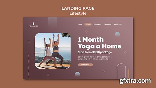 Psd landing page template for yoga practice and exercise