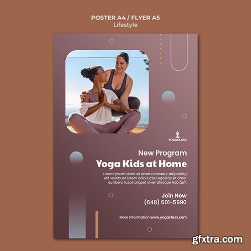 Psd poster template for yoga practice and exercise