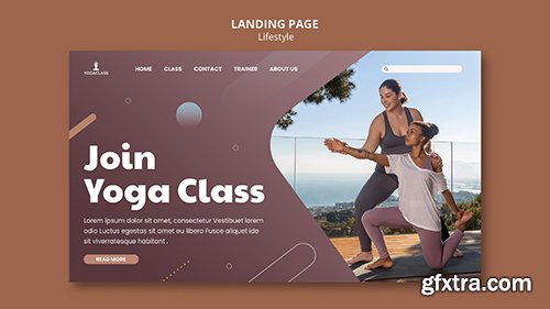 Landing psd page for yoga practice and exercise 