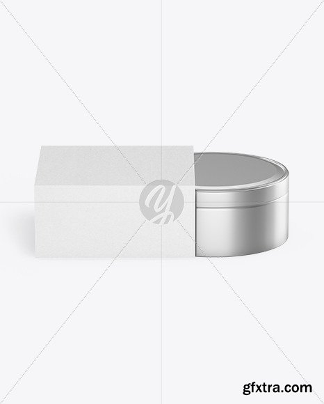 Metallic Jar in Paper Box Mockup 82229