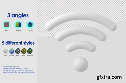 3d wifi icon psd design template