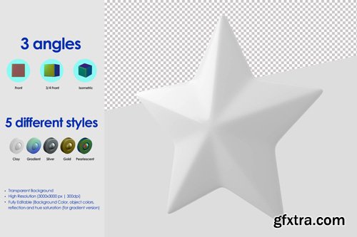 3d star icon psd design template