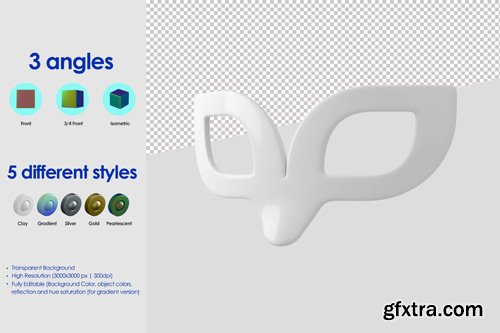 3d mask icon psd design template