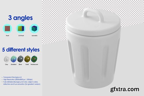 3d trash bin icon psd design template