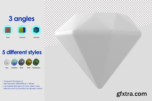 3d diamond icon psd design template