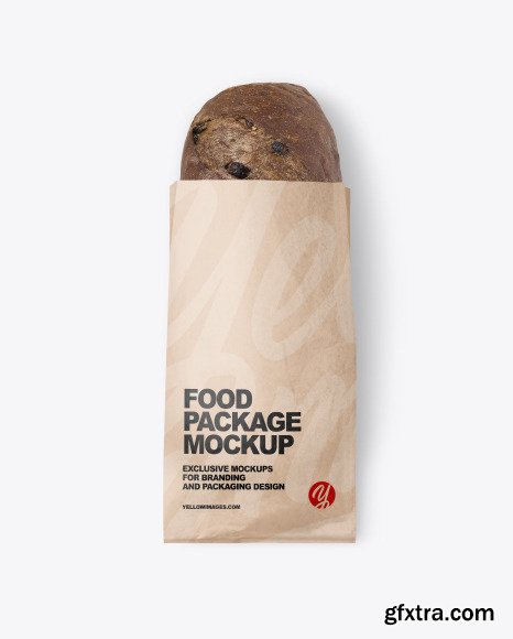 Kraft Package with Bread Mockup 82258