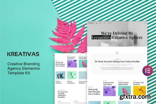 ThemeForest - Kreativas v1.0.0 - Creative Branding Agency Elementor Template Kit - 31976836