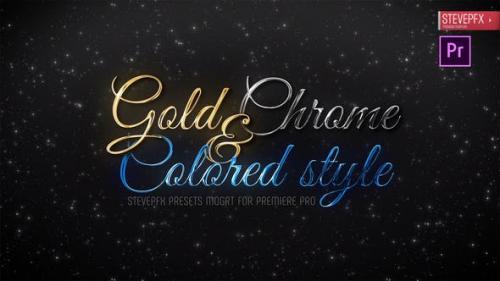 Videohive - Gold Chrome Colored Steel Titles