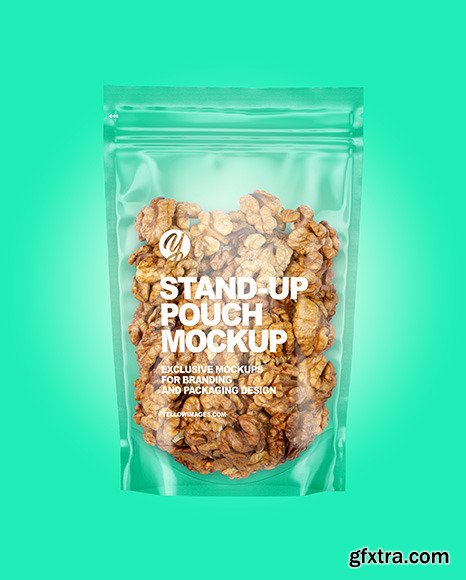 Clear Plastic Pouch w/ Walnuts Mockup 82550