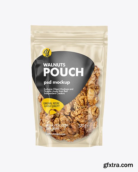 Clear Plastic Pouch w/ Walnuts Mockup 82550