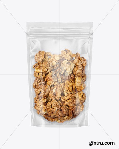 Clear Plastic Pouch w/ Walnuts Mockup 82550