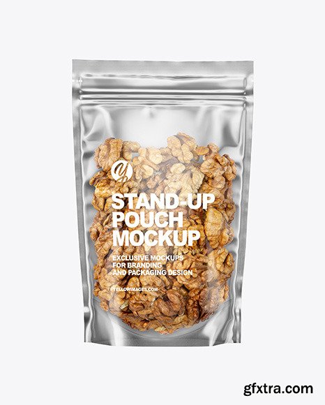 Clear Plastic Pouch w/ Walnuts Mockup 82550